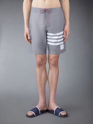 Thom Browne Swim Tech 4-Bar Men Boardshorts Grey | BGJ75Z41300