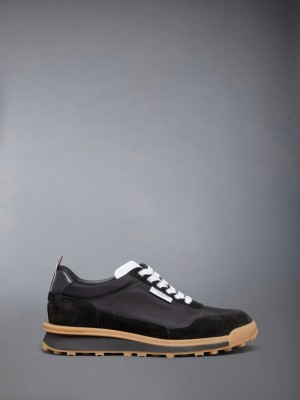 Thom Browne Tech Nylon Alumni Men Sneakers Black | LMY18T21533