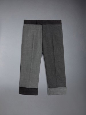 Thom Browne Twill Classic Backstrap Girls's Pants Grey | ZXZ07J44137