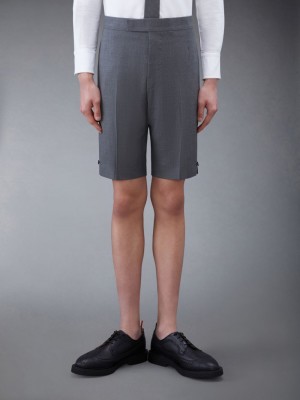 Thom Browne Twill Classic Backstrap Men Shorts Grey | TCF21I49184