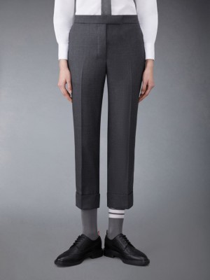 Thom Browne Twill Classic Backstrap Women Pants Grey | RUF03W54530