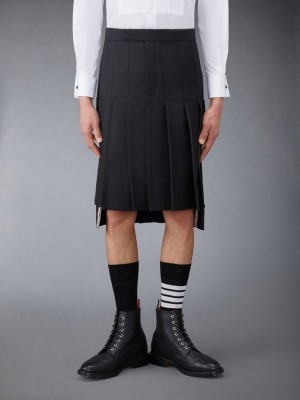 Thom Browne Twill Classic Pleated Backstrap Men Skirts Grey | AES96X28148