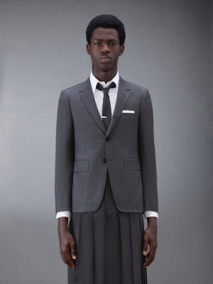 Thom Browne Twill Classic Sport Men Coats Grey | RSY26A71353