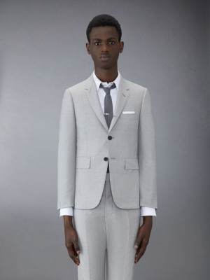 Thom Browne Twill Classic Sport Men Coats Grey | LSS43D16808