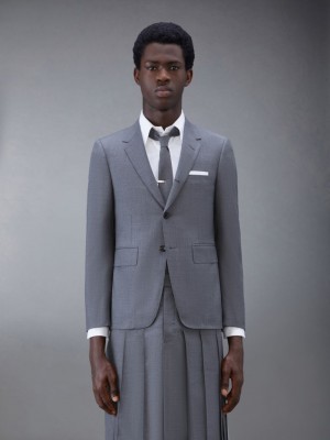 Thom Browne Twill Classic Sport Men Coats Grey | WUU21H67610