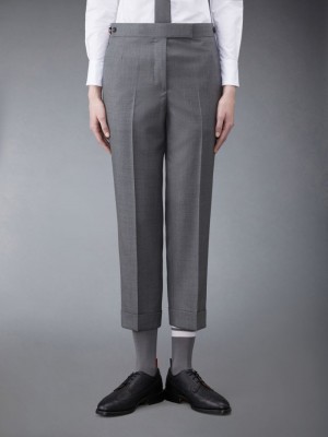 Thom Browne Twill Low Rise Slim Women Pants Grey | TGS52K06350