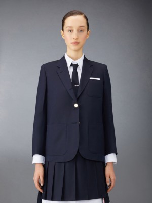 Thom Browne Twill Sack Sport Women Coats Blue | ZRB37O06629