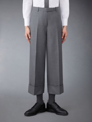 Thom Browne Twill Sack Women Pants Grey | EAF17D78651