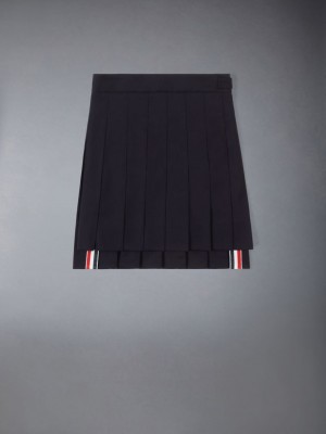 Thom Browne Twill Wool Pleated Mini Girls's Skirts Blue | CHU60C34024