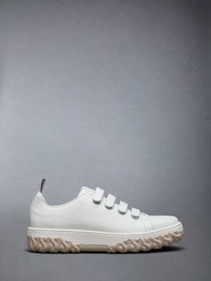 Thom Browne Vitello Calf Court Men Sneakers White | YEW15W60099