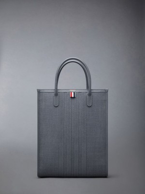 Thom Browne Wool 4-Bar Men Tote Bags Grey | HYI82V44206