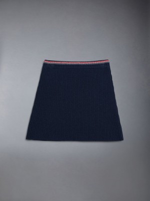 Thom Browne Wool Cashmere Girls's Skirts Blue | BJS11R99434