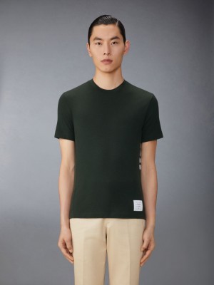 Thom Browne Wool Jersey 4-Bar Men T Shirts Green | GWN35R44050