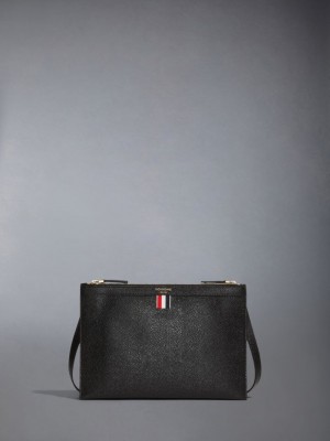 Thom Browne logo-print Women Crossbody Bags Black | MYX75D39620