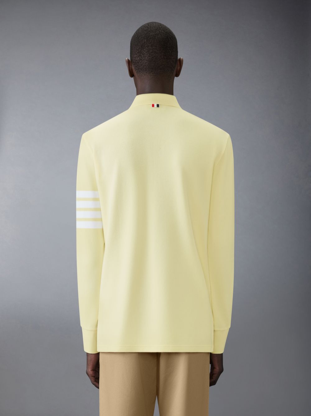 Thom Browne 4-Bar long-sleeve Men Polo Shirt Yellow | NPI67H88063