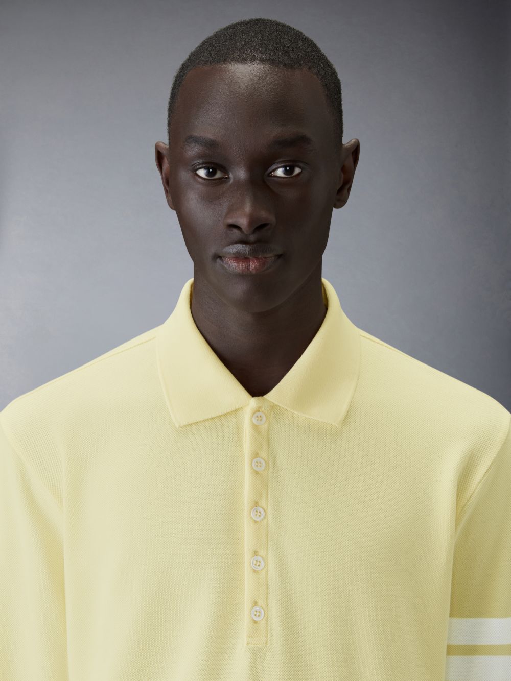 Thom Browne 4-Bar long-sleeve Men Polo Shirt Yellow | NPI67H88063