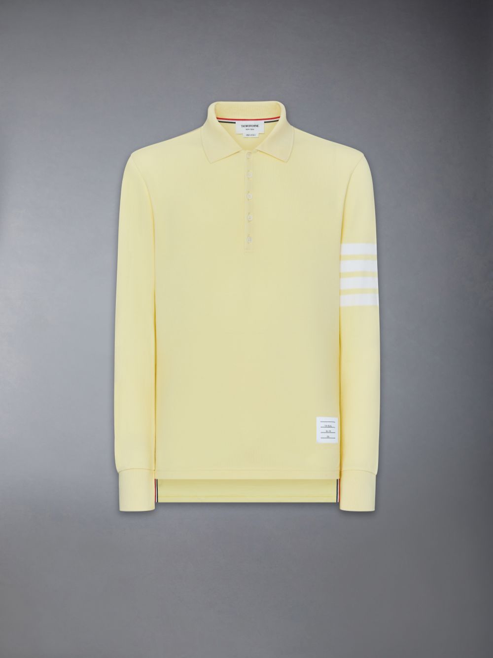 Thom Browne 4-Bar long-sleeve Men Polo Shirt Yellow | NPI67H88063