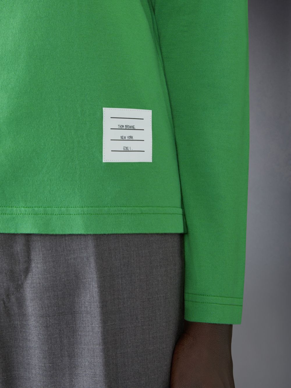 Thom Browne 4-Bar long-sleeve Men T Shirts Green | JXK01X99300