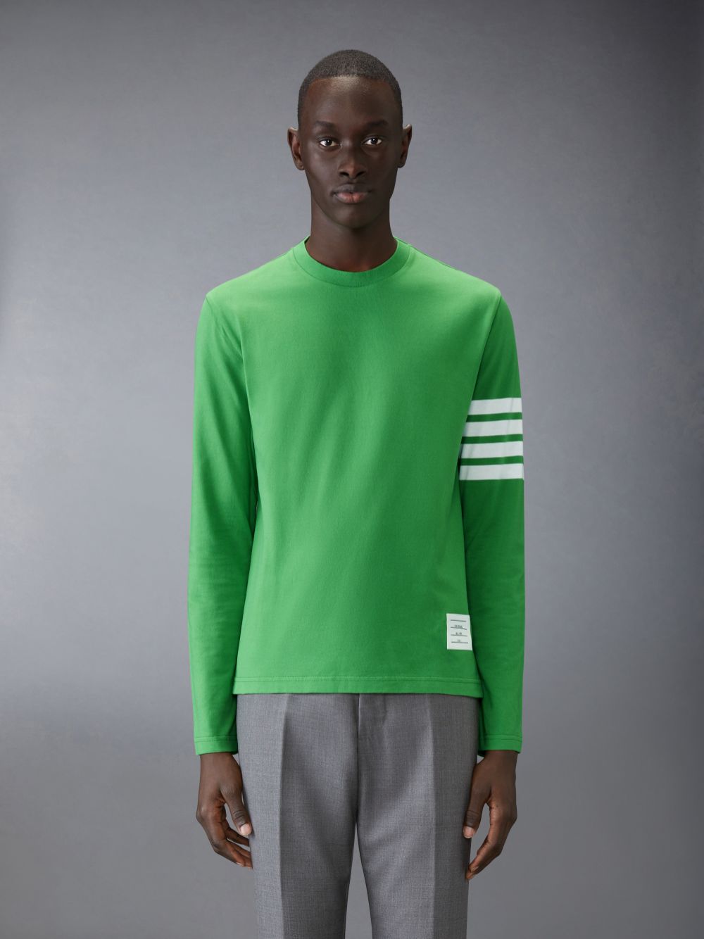 Thom Browne 4-Bar long-sleeve Men T Shirts Green | JXK01X99300