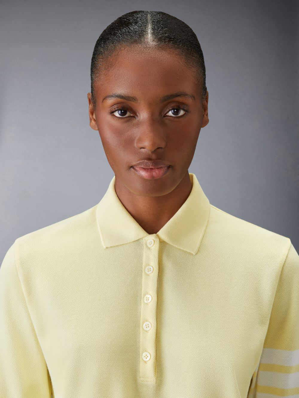 Thom Browne 4-Bar long-sleeved Women Polo Shirt Yellow | SHR19B78092