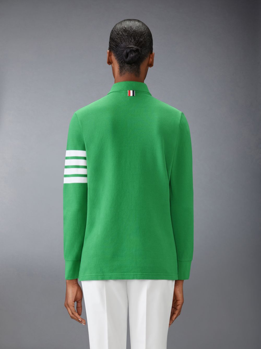 Thom Browne 4-Bar long-sleeved Women Polo Shirt Green | AGX16U19522