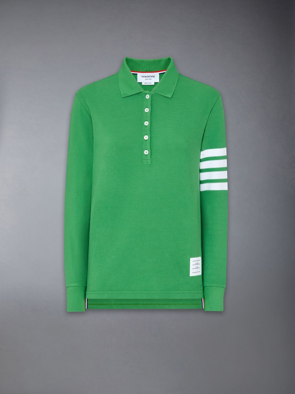 Thom Browne 4-Bar long-sleeved Women Polo Shirt Green | AGX16U19522