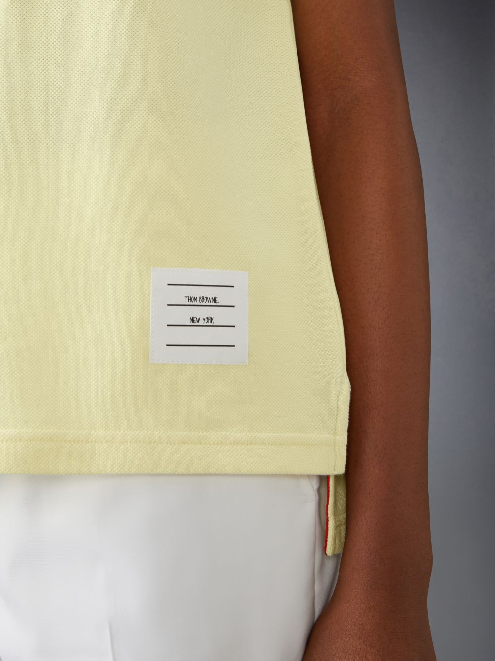 Thom Browne 4-Bar short-sleeved Women Polo Shirt Yellow | MHE16O70861