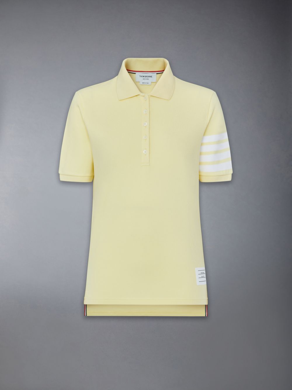 Thom Browne 4-Bar short-sleeved Women Polo Shirt Yellow | MHE16O70861