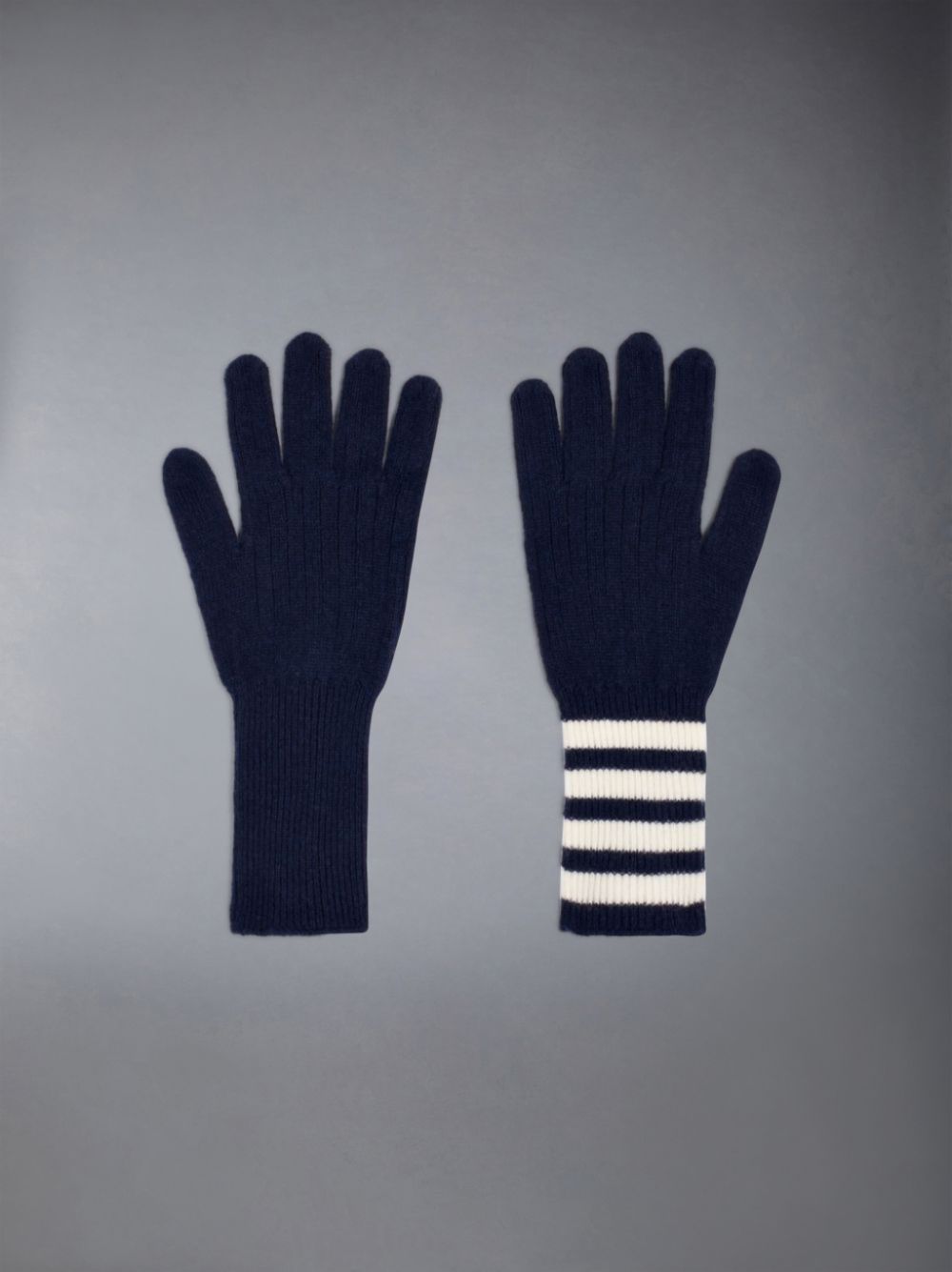 Thom Browne 4 Bar cashmere Men Gloves Blue | ANY34M74653