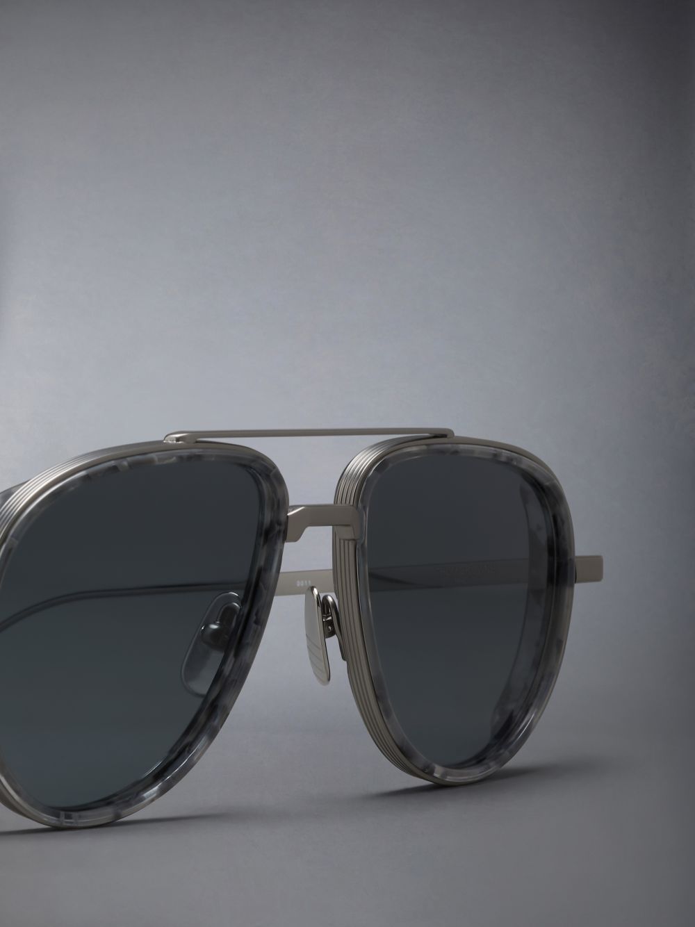 Thom Browne Acetate And Titanium Aviator Women Sunglasses Grey | QOV75L85216