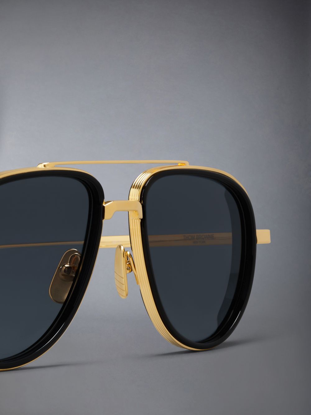 Thom Browne Acetate And Titanium Aviator Women Sunglasses Gold | DSC15T94570