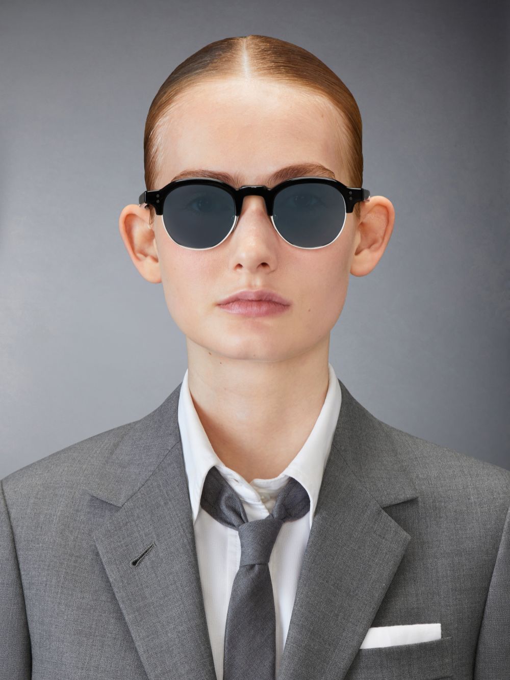 Thom Browne Acetate And Titanium Oval Men Sunglasses Black | WRM94Z88590