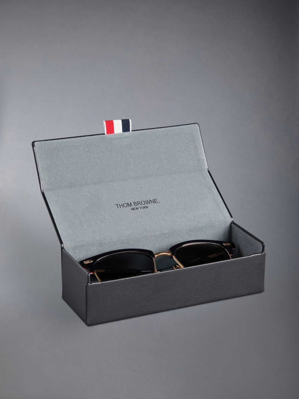 Thom Browne Acetate And Titanium Rectangular Men Sunglasses Black | UBC12H40251