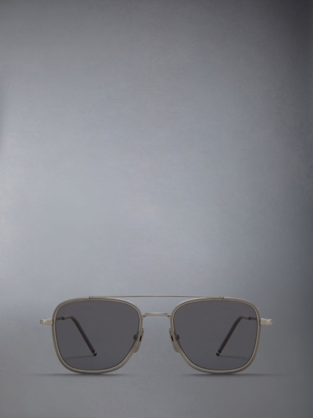 Thom Browne Acetate And Titanium Rectangular Aviator Women Sunglasses Grey | OTJ68Q36397