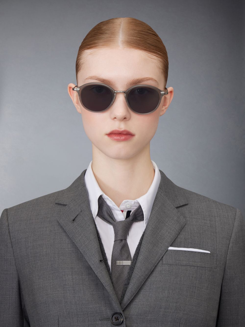 Thom Browne Acetate And Titanium Round Men Sunglasses Grey | RZX43J79369