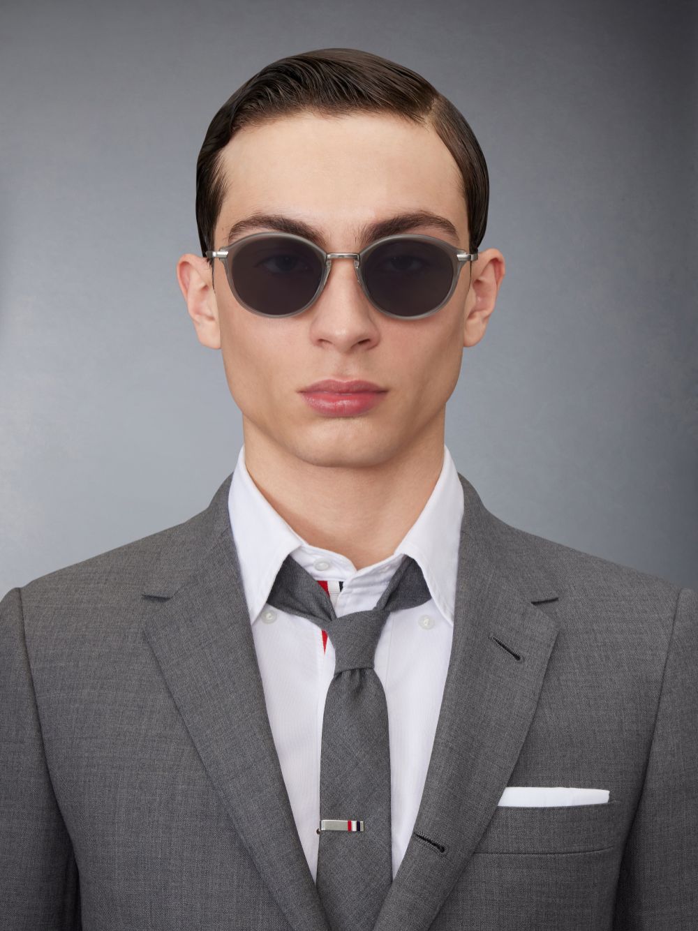 Thom Browne Acetate And Titanium Round Men Sunglasses Grey | RZX43J79369