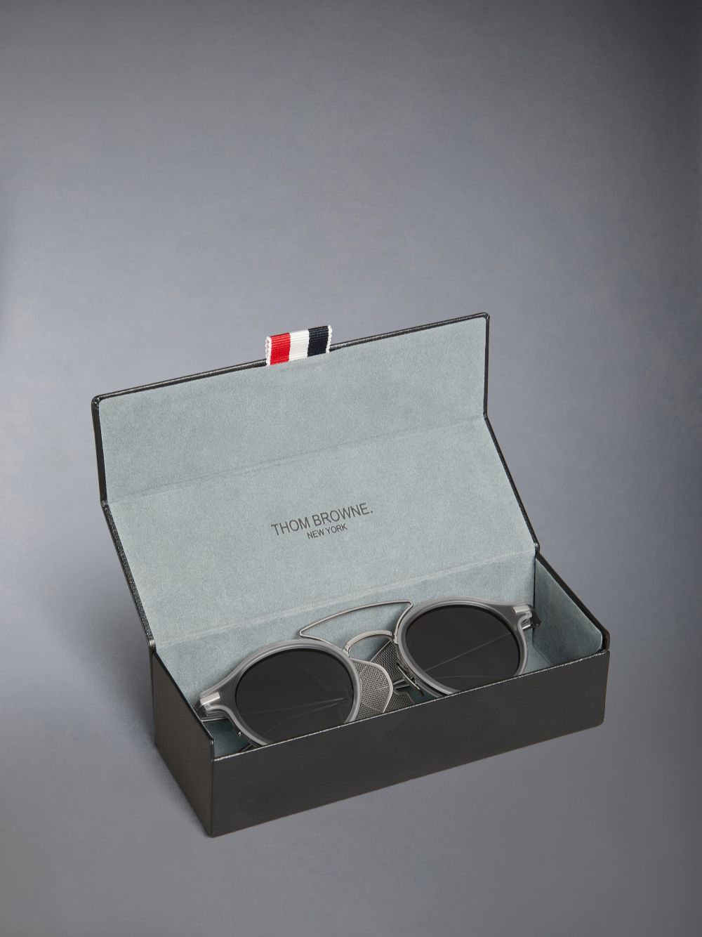 Thom Browne Acetate And Titanium Round W/ Side Shields Women Sunglasses Grey | VTD49R88077