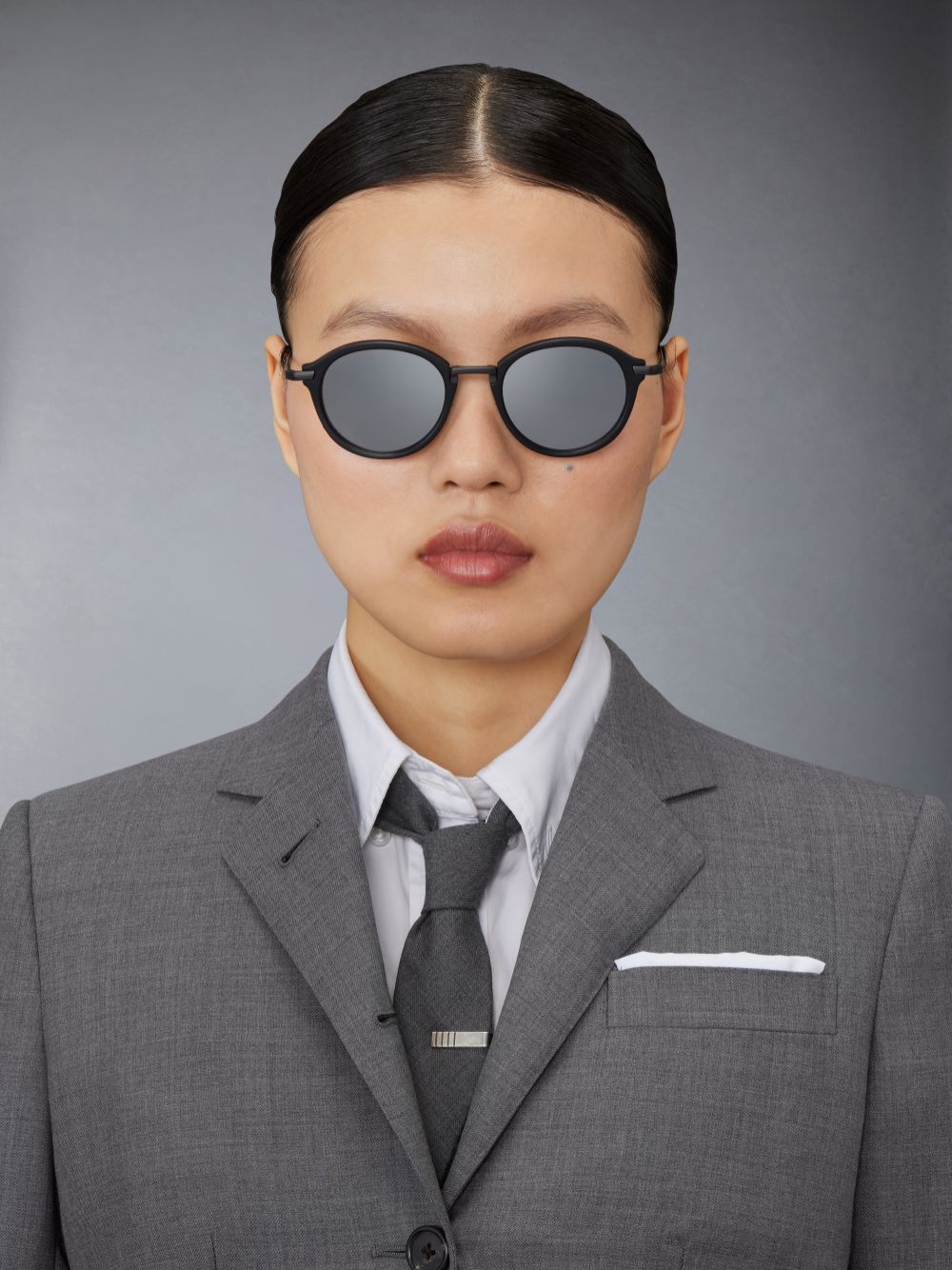 Thom Browne Acetate And Titanium Round Women Sunglasses Black | TJD78M51158