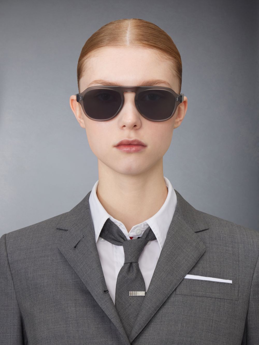 Thom Browne Acetate Oval Men Sunglasses Grey | MJK76G92624