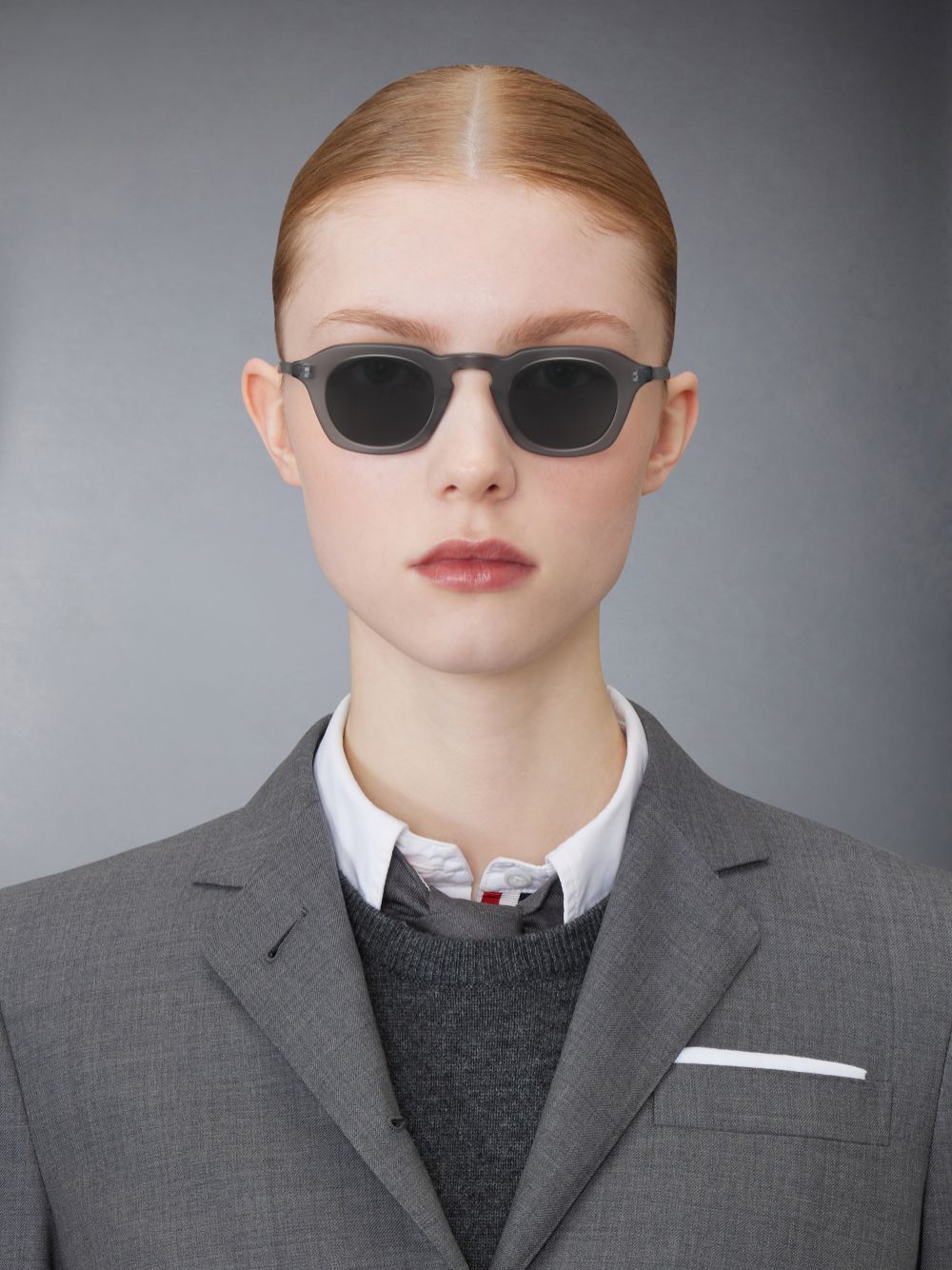 Thom Browne Acetate Oval Men Sunglasses Grey | SIJ69B76792