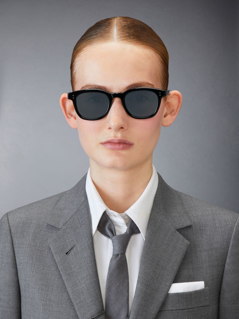 Thom Browne Acetate Rectangular Men Sunglasses Black | TRC08F98860