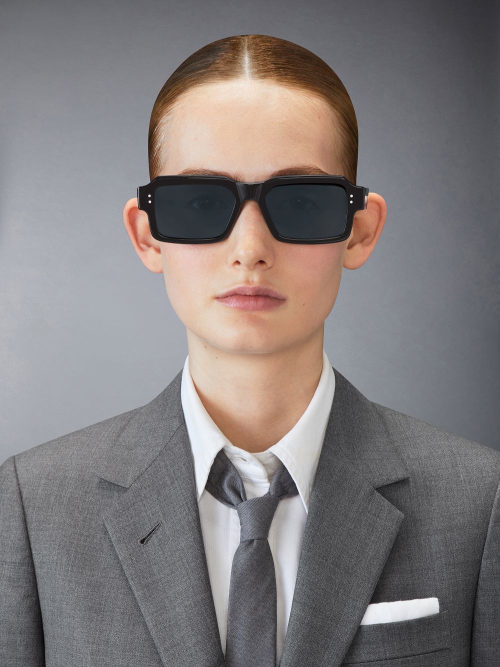 Thom Browne Acetate Rectangular Men Sunglasses Black | VHJ93O76181