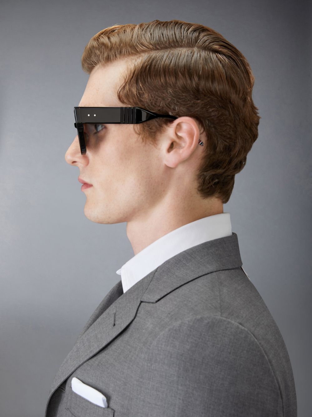 Thom Browne Acetate Rectangular Men Sunglasses Black | VHJ93O76181