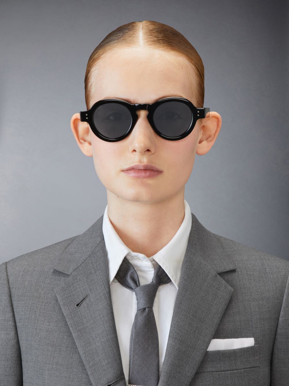 Thom Browne Acetate Round Men Sunglasses Black | QRG13U52271