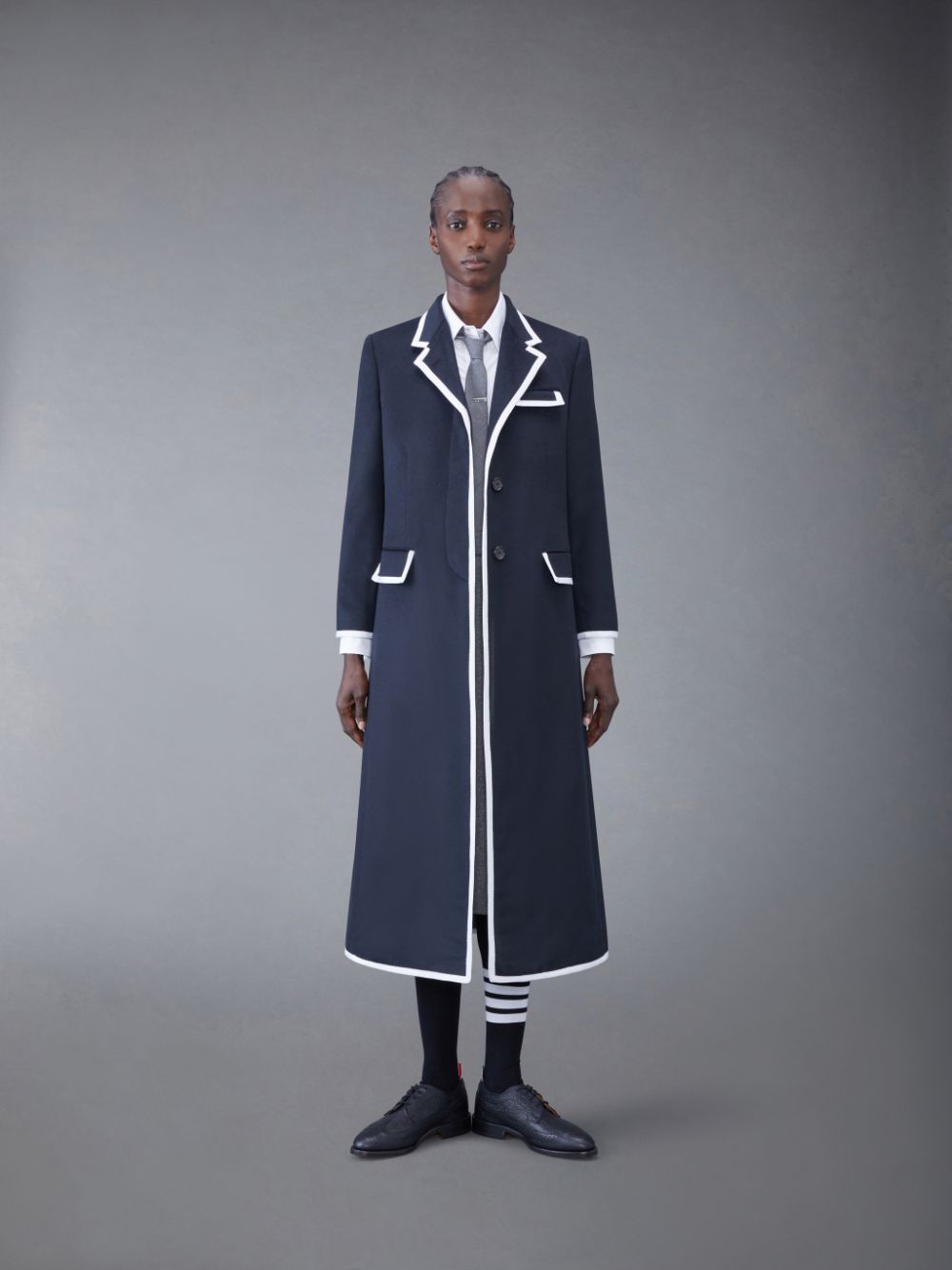 Thom Browne CASHMERE 2003 HIGH ARMHOLE CHESTERFIELD Women Coats Blue | PTC88O65946