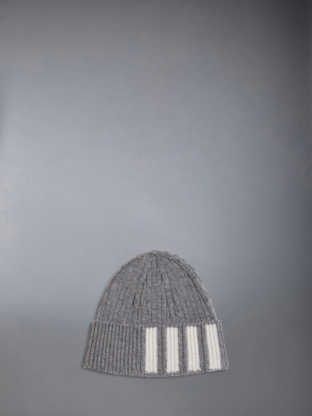 Thom Browne CASHMERE RIB 4-BAR Men Beanie Grey | QOD11A10841