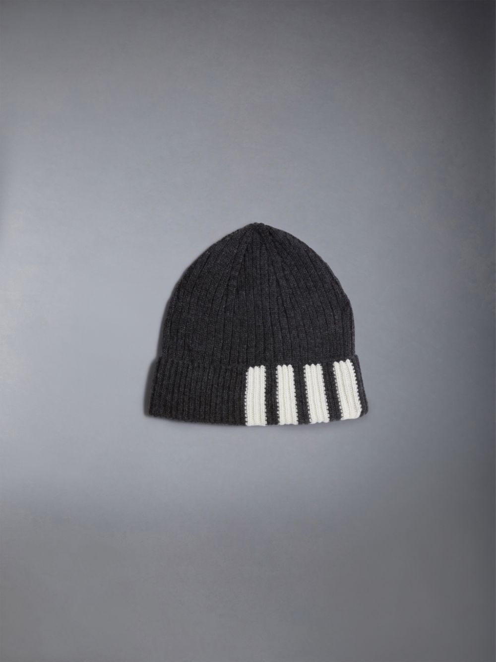 Thom Browne CASHMERE RIB 4-BAR Men Beanie Grey | AZH84B56838