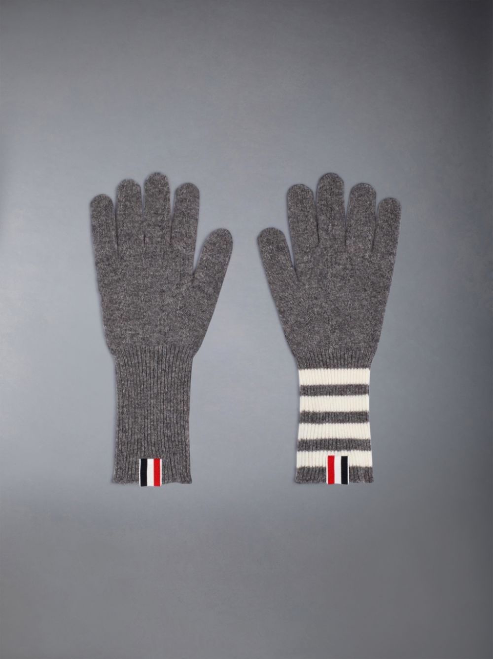 Thom Browne CASHMERE RIB 4-BAR Men Gloves Grey | ZBJ95Z10382