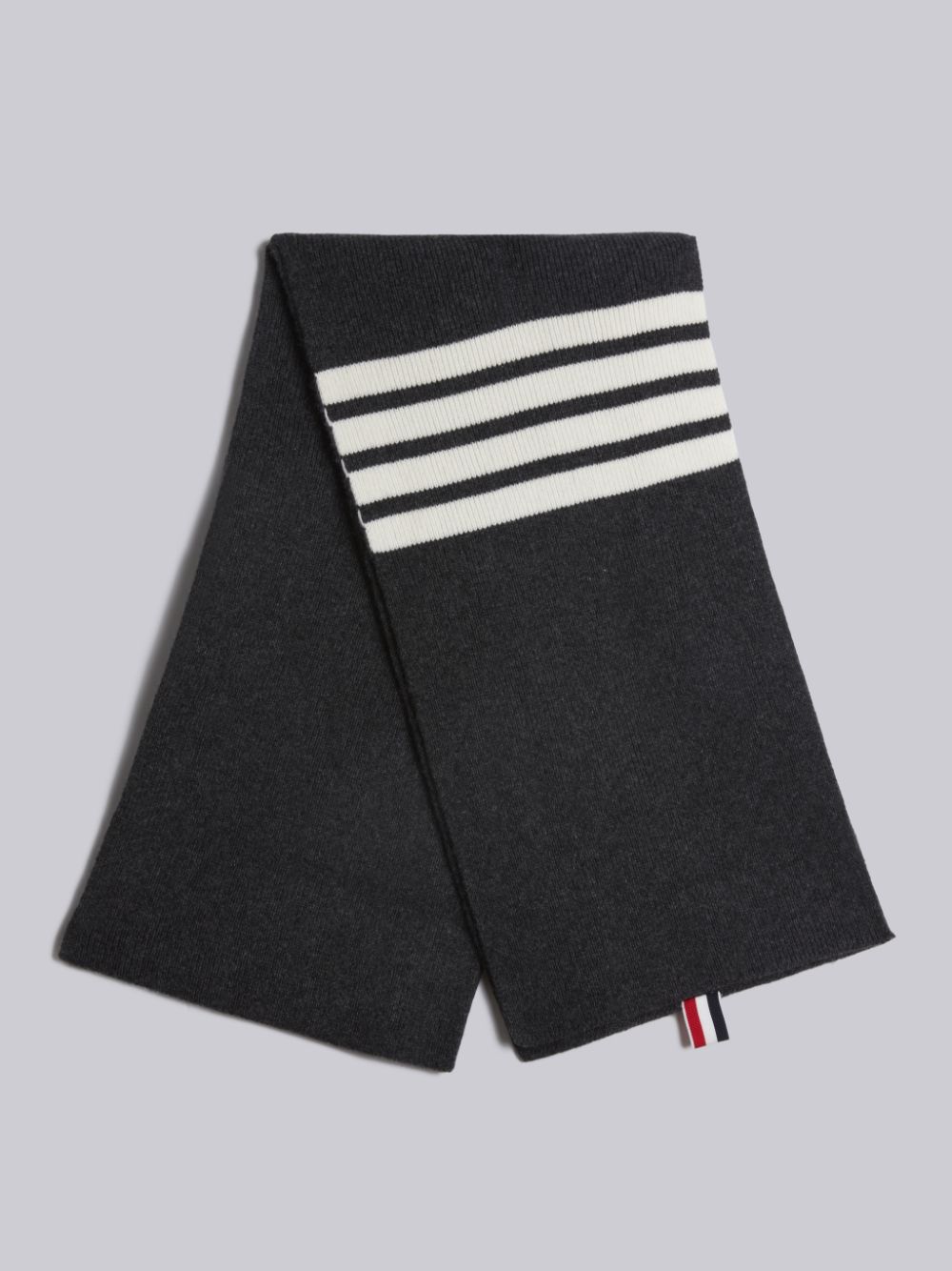 Thom Browne CASHMERE RIB 4-BAR Men Scarf Grey | FWG42S68188