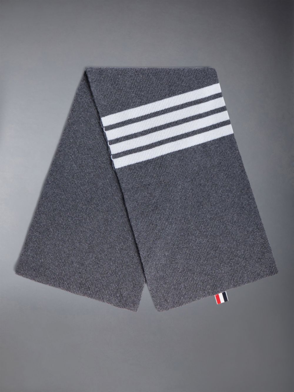 Thom Browne CASHMERE RIB 4-BAR Men Scarf Grey | ZAP40Q72031